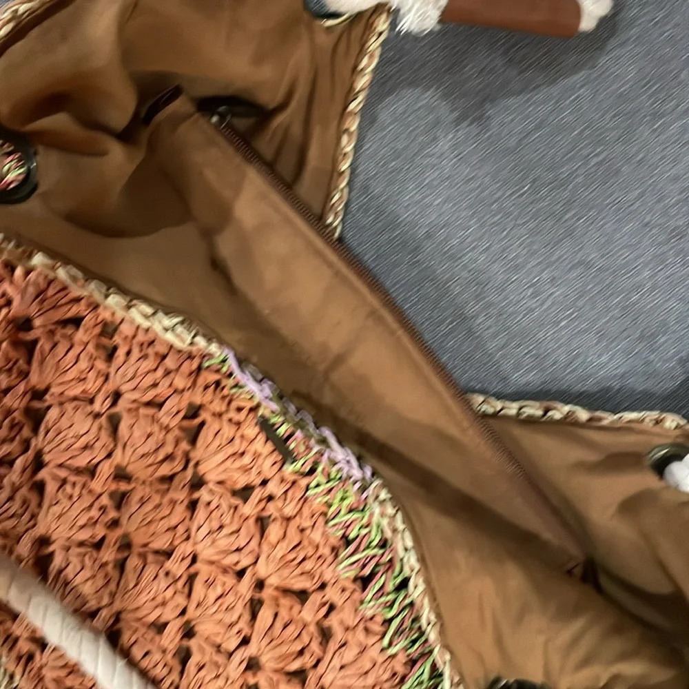 Sun ‘N’ Sand Raffia Rope Handle Straw like Hobo Bag